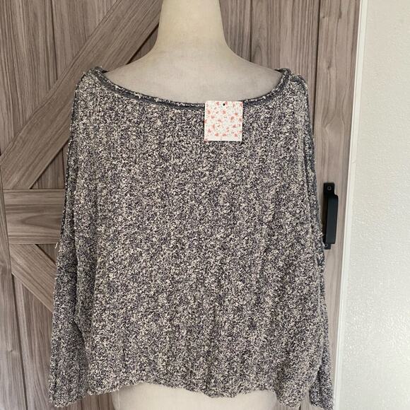 NWT free people small good day sweater in charcoal - Picture 7 of 7